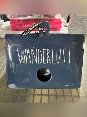 Rae Dunn Navy Blue 'Wanderlust' Ceramic Birdhouse